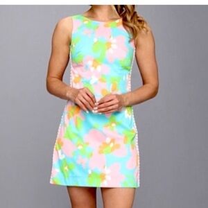 NWT Lilly Pulitzer Delia Shift Dress Multi Floral Shorely Blue Pink